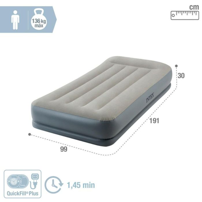 Cama hinchable INTEX Pillow Rest Mid Rise - eléctrica 2 personas 64116ND 3 Cama hinchable INTEX Pillow Rest Mid Rise - eléctrica 2 personas 64116ND 3