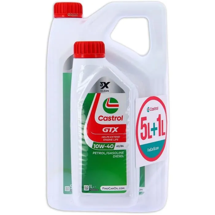 Castrol GTX 10W-40 A3/B4 Aceite de Motor 5L+1L 057026 3
