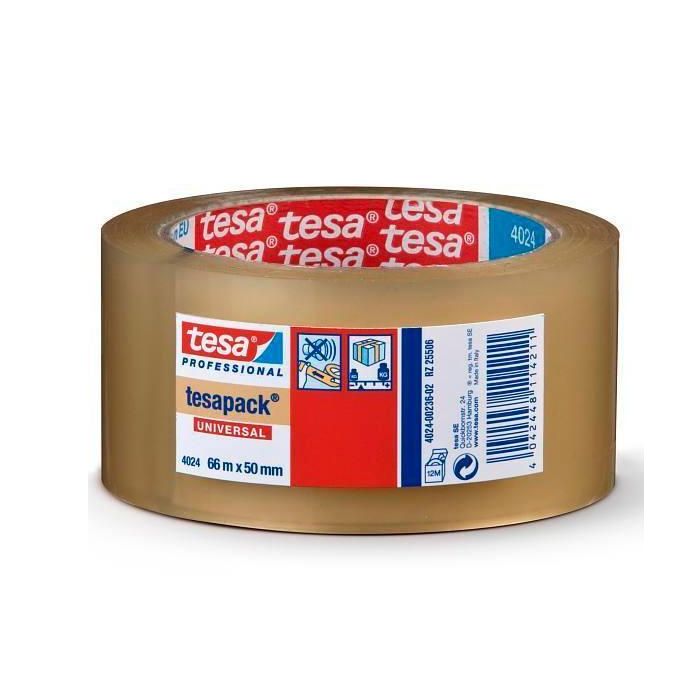 Tesa Cinta De Embalaje Tesapack Silencioso Transparente 50 mmx66m (6 Unidades) - Adhesiva Resistente (6 Unidades)