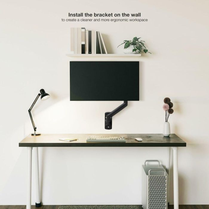 TooQ LP1334TNR-B Soporte para Monitor de Escritorio 13"-34" (hasta 10kg) Pinza/Atornillado con Resorte de Gas Blanco 1