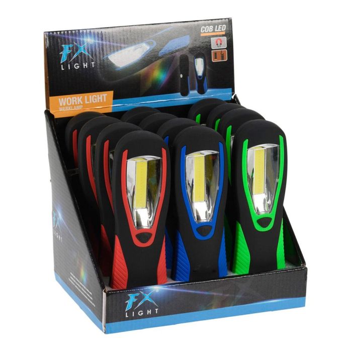 Linterna led de trabajo con gancho e imán, 3 x aa (no incluidas), colores surtidos Linterna led de trabajo con gancho e imán, 3 x aa (no incluidas), colores surtidos