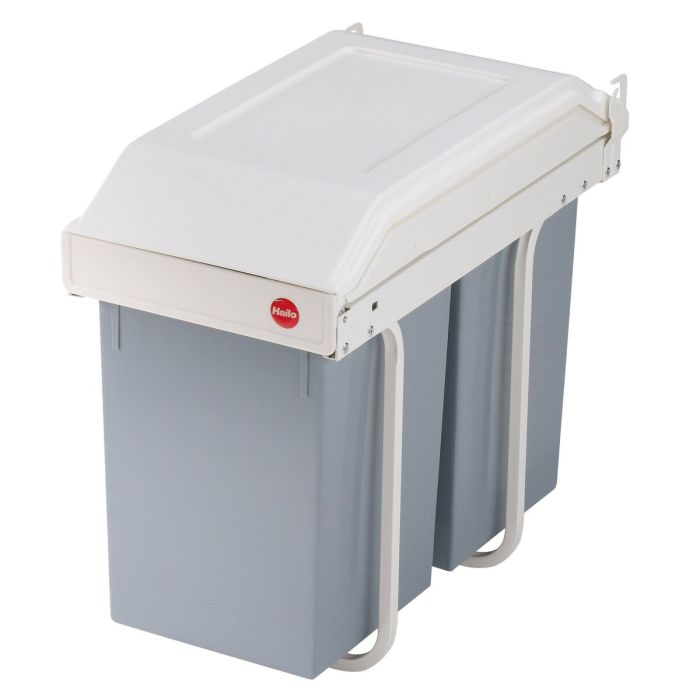 Cubo de basura Hailo Multi-Box duo L Blanco Gris Crema Acero Plástico 2 cajones 14 L Integrable (2 Unidades) 15 Cubo de basura Hailo Multi-Box duo L Blanco Gris Crema Acero Plástico 2 cajones 14 L Integrable (2 Unidades) 15