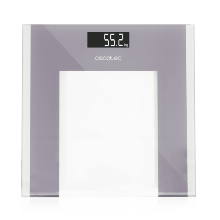 Cecotec Surface Precision 9100 Healthy Báscula de Baño Digital, Alta Precisión, Cristal Templado, 180 kg, LCD Retroiluminada, Gris