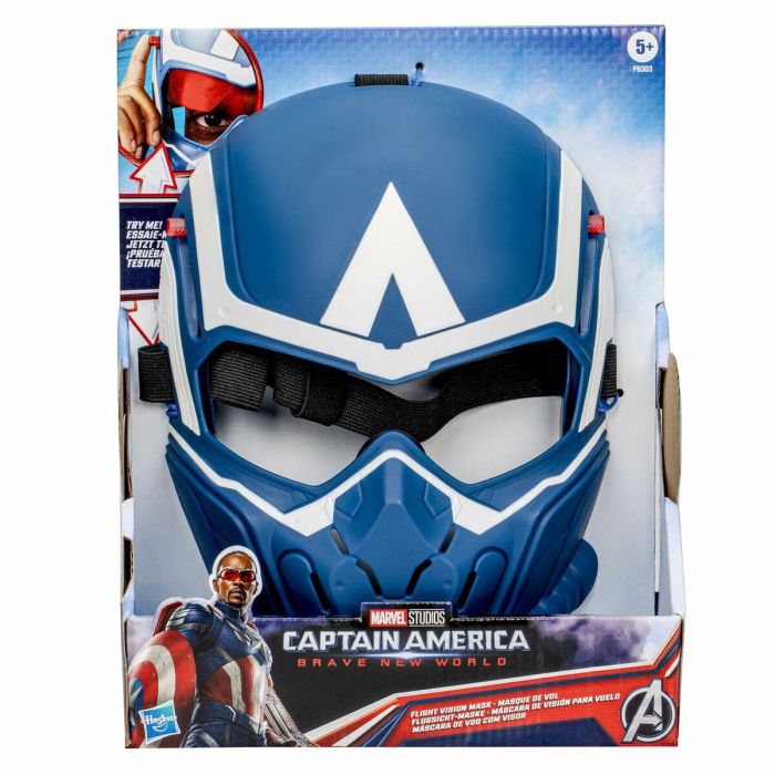 Hasbro Máscara Marvel Vengadores Capitán América de Juego de Rol con Lentes Abatibles para Niños +5 Años Película Brave New World 14