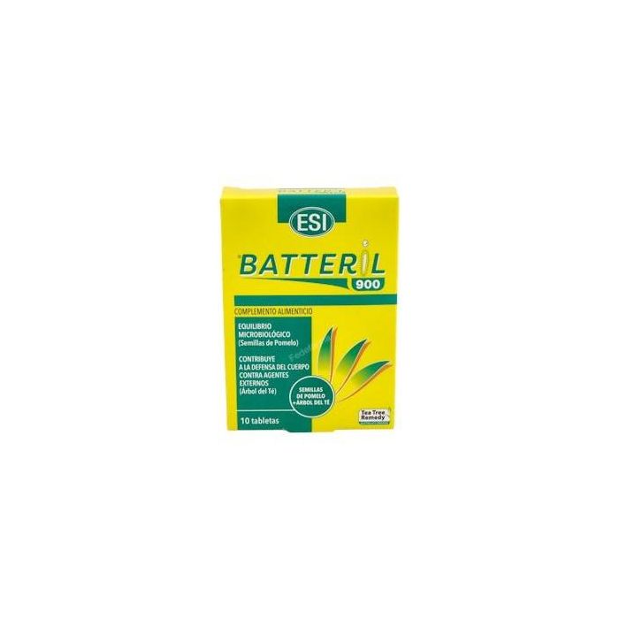TREPATDIET-ESI Suplemento Batteril 900 con Semilla de Pomelo y Árbol de Té para las Defensas del Organismo 10 Comprimidos