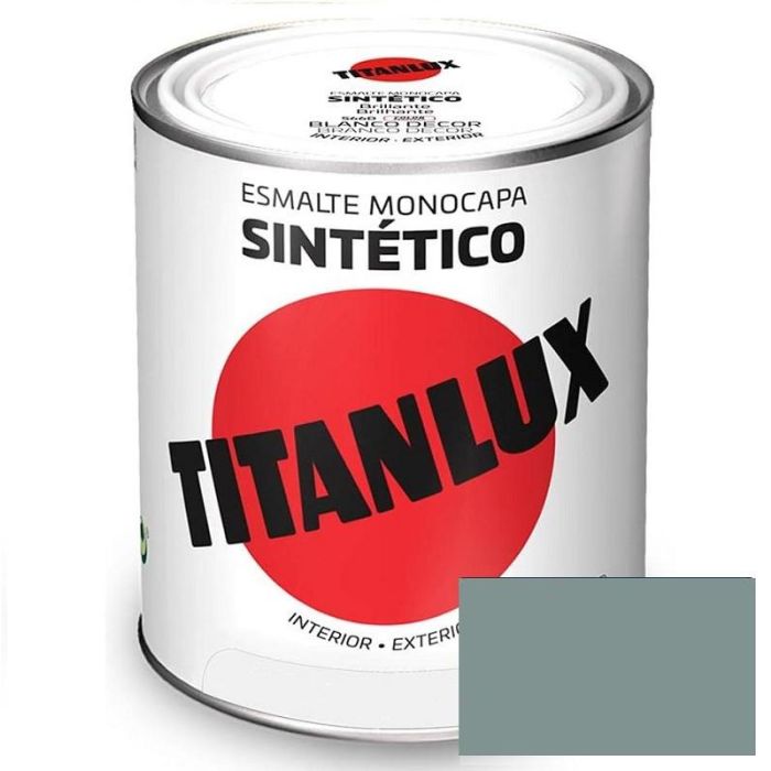 Titanlux 503 Esmalte Sintético Industrial Gris Acero 750ml Secado Rápido para Acero Estructural, Verjas, Puertas, Radiadores