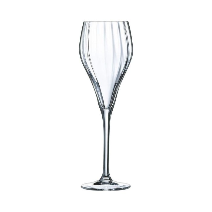 Chef & Sommelier Caja 6 Copas Flauta Krysta Symetrie de Vidrio 16 cL con Relieve | Brillo Excepcional, Apto Lavavajillas