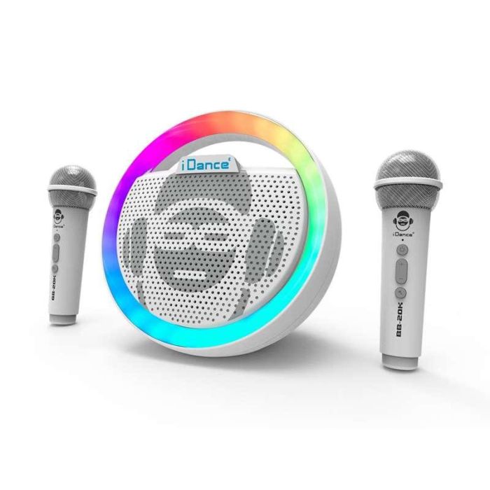 Altavoz karaoke con forma circular y luces disco. incluye 2 microfonos inhalambricos 21,5x22x15 cm 7 Altavoz karaoke con forma circular y luces disco. incluye 2 microfonos inhalambricos 21,5x22x15 cm 7
