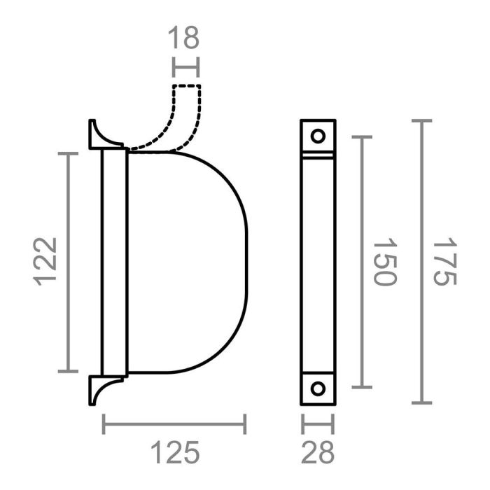 Edm Recogedor Abatible PR02 para Persiana de 18 mm Marfil ABS 175 x 32 x 120 mm 2