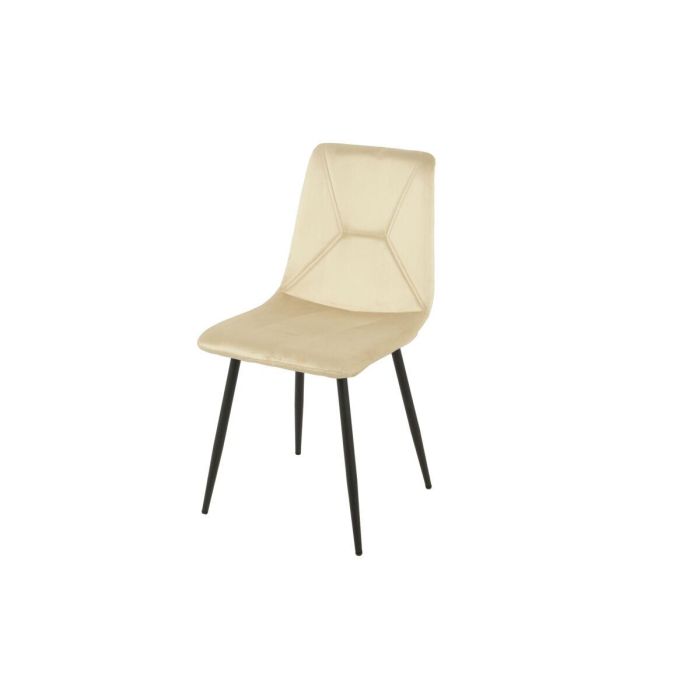 Silla Romimex Beige Terciopelo Metal 45 x 89 x 55 cm