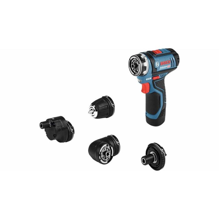 Taladro Atornillador BOSCH PROFESSIONAL Flexiclic GSR 12V-15 FC + 2 baterías 2,0Ah + GAL 1230 CC 5