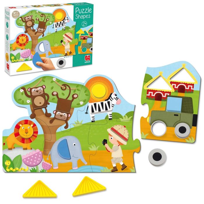 Goula 53439 Puzzle Shapes Aprende Formas Geométricas con 13 Piezas de Madera para Niños +2 Años 1