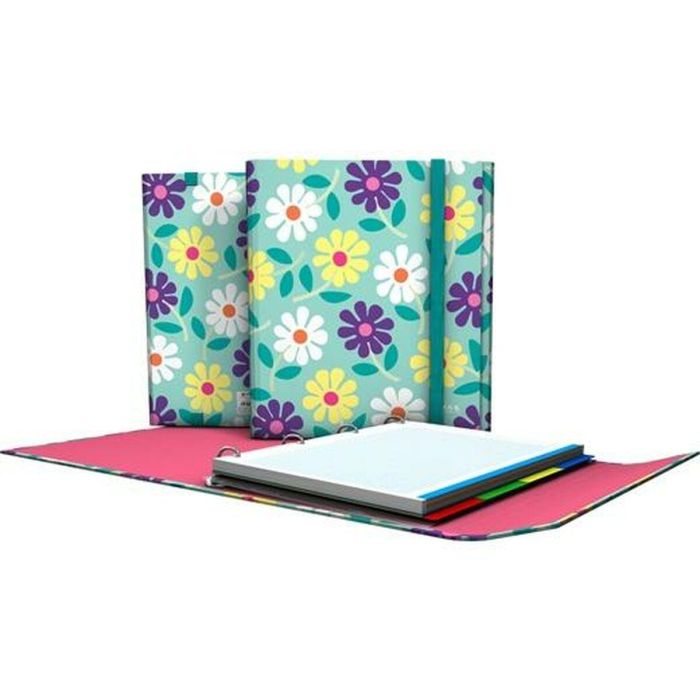Carpeta de anillas Grafoplas Flowers Multicolor A4 (2 Unidades) 1 Carpeta de anillas Grafoplas Flowers Multicolor A4 (2 Unidades) 1