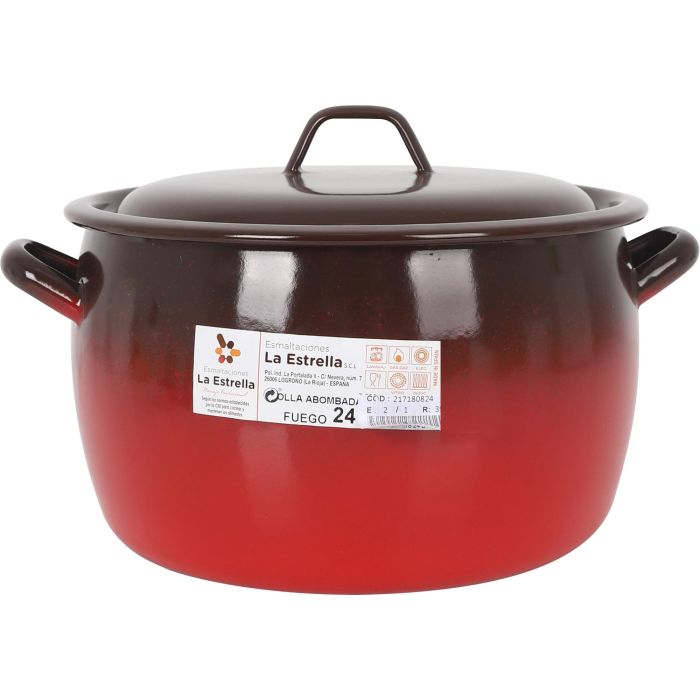 Olla Abombada con Tapa 24 cm - 7L "Fuego" La Estrella (2 Unidades) 1 Olla Abombada con Tapa 24 cm - 7L "Fuego" La Estrella (2 Unidades) 1