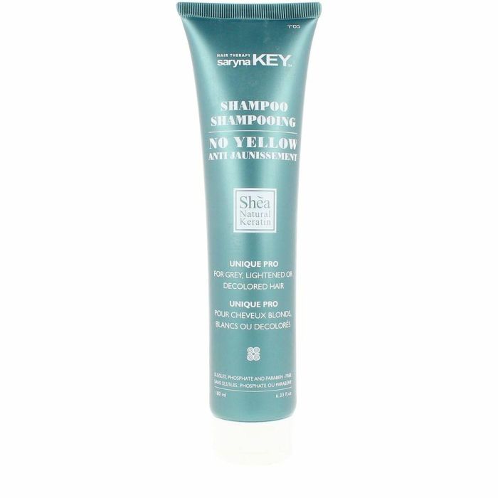 Saryna Key NO-YELLOW Champú Matizador Antiamarillo con Pigmentos Violetas para Cabello Rubio, Teñido o con Mechas 180 ml