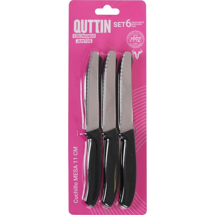 Quttin Set de 6 Cuchillos de Mesa con Sierra de 11 cm (12 Cajas) 1