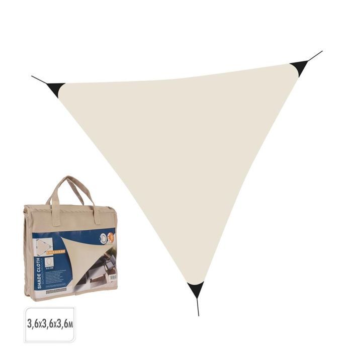 Basics Toldo Vela Triángulo Color Crema 3,6 x 3,6 x 3,6 m