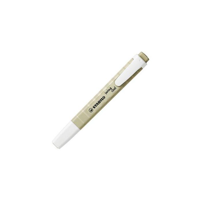 Stabilo Rotulador fluorescente fino swing cool Nature Colors verde barro, trazo 1-4 mm, Grip Antideslizante, Tecnología Antisecado