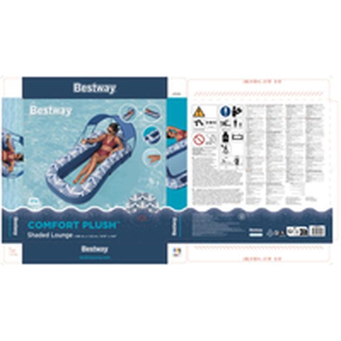 Bestway Colchoneta Hinchable con Parasol Comfort Plush 198x112 cm Playa y Piscina 43732 8 Bestway Colchoneta Hinchable con Parasol Comfort Plush 198x112 cm Playa y Piscina 43732 8
