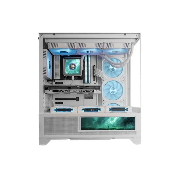 Mars Gaming Caja Ordenador MCLCDX ATX Semitorre Blanco Cristal Templado LCD