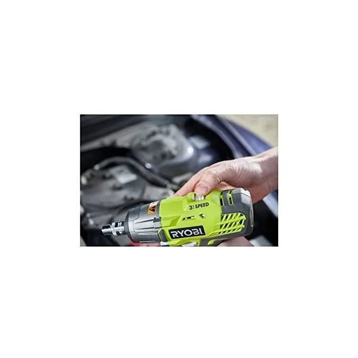 Ryobi Destornillador de 18V con Batería 2.0 Ah, Cargador Rápido y 3 Enchufes 5 Ryobi Destornillador de 18V con Batería 2.0 Ah, Cargador Rápido y 3 Enchufes 5