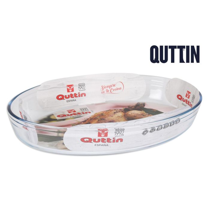 Fuente de vidrio oval Quttin 39x27 cm (4 Unidades) Fuente de vidrio oval Quttin 39x27 cm (4 Unidades)
