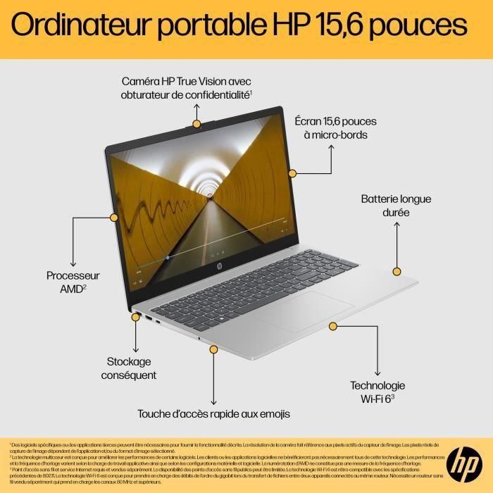 PC laptop HP 15 -FC0071NF - 15.6 FHD - Ryzen 5-7520U - RAM 16GB - Almacenamiento 512GB SSD - Windows 11 - Azerty 5