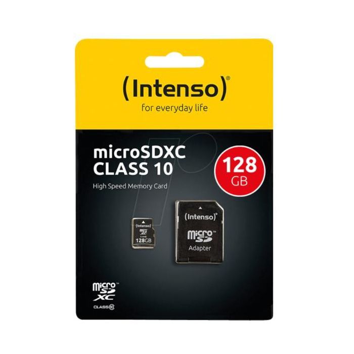 Intenso 3413491 Tarjeta MicroSDXC 128GB Clase 10 - 25 MB/s, Adaptador SD, Resistente a golpes, agua y temperatura 1 Intenso 3413491 Tarjeta MicroSDXC 128GB Clase 10 - 25 MB/s, Adaptador SD, Resistente a golpes, agua y temperatura 1