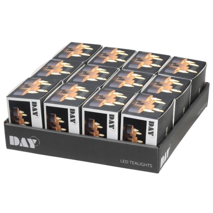 Day Juego de 4 Velas LED con Temporizador, Luz Blanca Cálida (2250K), Pilas CR2032 Incluidas 3