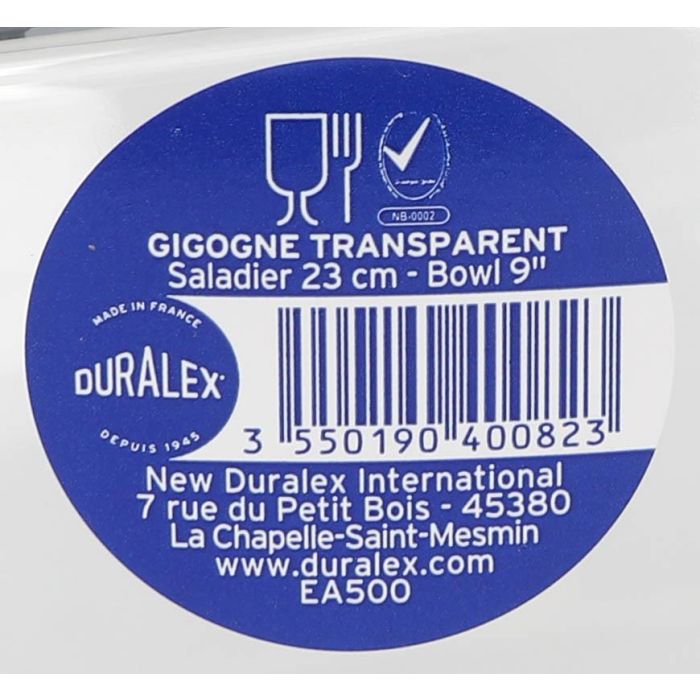 Duralex Ensaladera Lys Ø 23 cm 2.4 L Transparente Roja (12 Unidades) 1