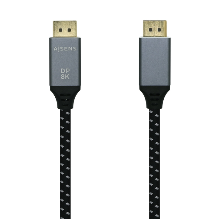 Cable DisplayPort 1.4 8K Aisens A149-0437/ DisplayPort Macho - DisplayPort Macho/ 2m/ Negro Gris Cable DisplayPort 1.4 8K Aisens A149-0437/ DisplayPort Macho - DisplayPort Macho/ 2m/ Negro Gris