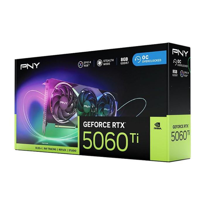 PNY GeForce RTX 5060 Ti 8GB GDDR7 Triple Fan OC ARGB Tarjeta Gráfica PNY GeForce RTX 5060 Ti 8GB GDDR7 Triple Fan OC ARGB Tarjeta Gráfica
