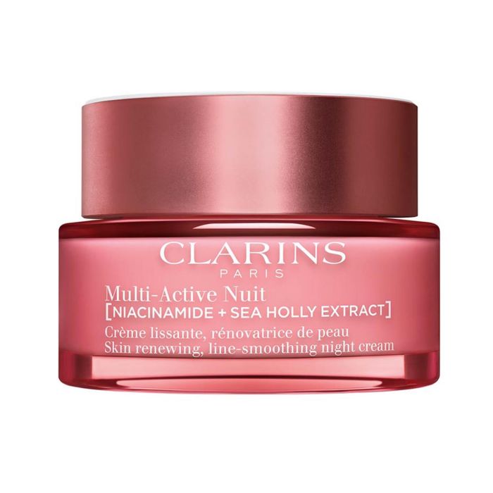 Clarins V4301A Multi-Active Crema de Noche Pieles Secas 50 ml | Antiedad, Renovadora, Hidratante con Niacinamida y Cardo Marino Bio