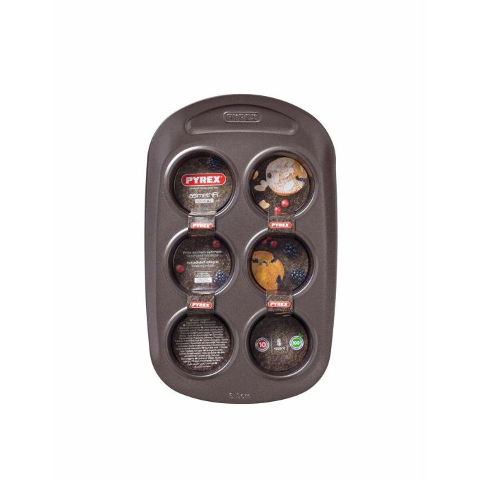 Pyrex 1452001 Molde para Muffins Redondo Acero al Carbono Antiadherente 6 Cavidades 11 Pyrex 1452001 Molde para Muffins Redondo Acero al Carbono Antiadherente 6 Cavidades 11