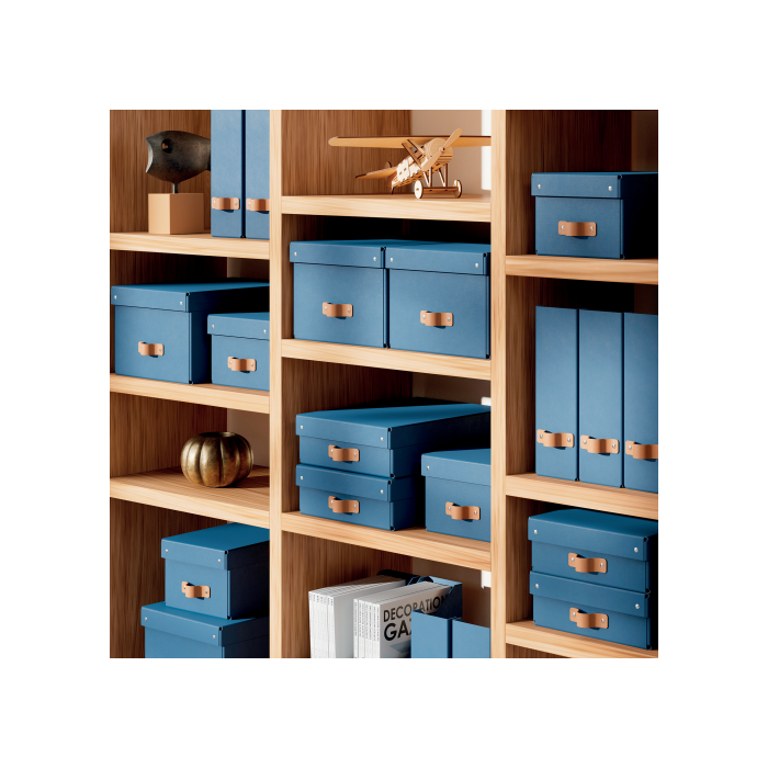 Leitz 61490068 - Pack 2 Cajas de Almacenamiento Cartón Mediana Azul A4 con Tapa y Asa - 17L 1 Leitz 61490068 - Pack 2 Cajas de Almacenamiento Cartón Mediana Azul A4 con Tapa y Asa - 17L 1