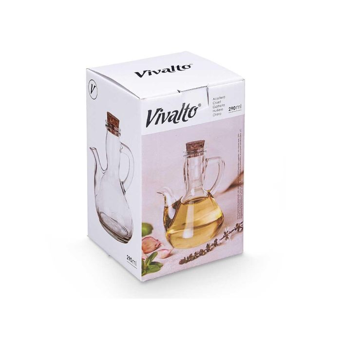 Aceitera Porrón con Tapon de Corcho Vivalto 12x14.5x9.5cm, 290 ml, Vidrio Transparente (24 Unidades) 2 Aceitera Porrón con Tapon de Corcho Vivalto 12x14.5x9.5cm, 290 ml, Vidrio Transparente (24 Unidades) 2