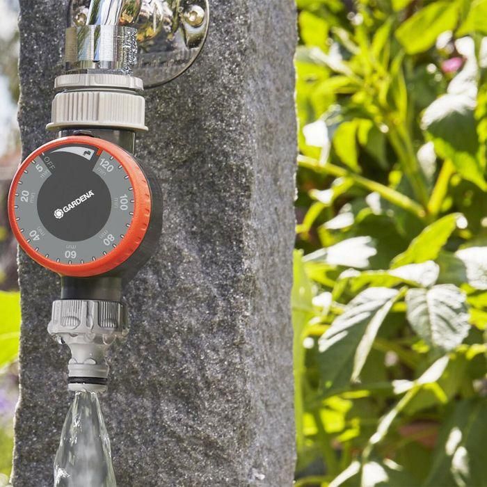 Gardena Temporizador de agua para grifos y válvulas 20/27 y 26/34 con riego ajustable 5-120 min 1 Gardena Temporizador de agua para grifos y válvulas 20/27 y 26/34 con riego ajustable 5-120 min 1