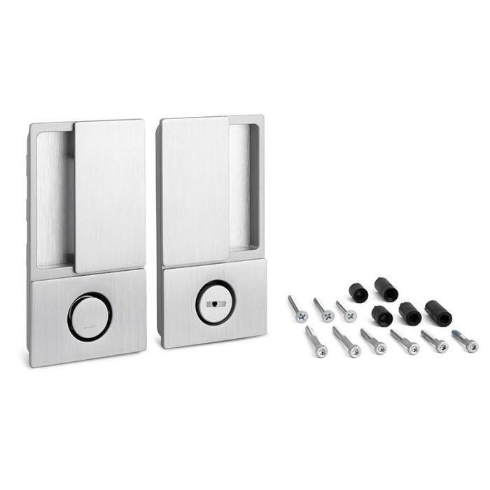 CERRAD/PICAP. MAGNETICOS Manilla Wave Enrasada para Puerta Batiente de Baño con Condena Cromo Cepillado