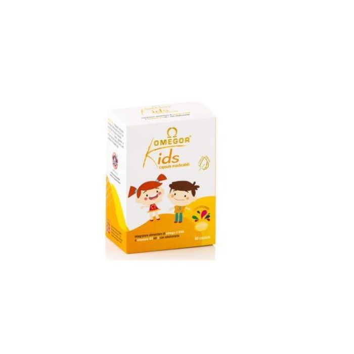 Omegor Kids Masticable 60 Cápsulas - Aceite de Pescado con EPA, DHA, Vitamina D y E - Sabor Tutti Frutti