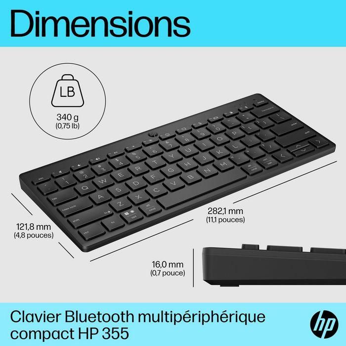 HP 355 Compact Multi-Device Bluetooth Keyboard 12 HP 355 Compact Multi-Device Bluetooth Keyboard 12