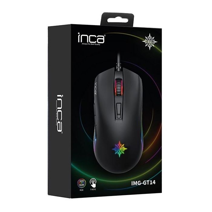 INCA Gaming Maus IMG-GT14 3600 DPI. RGB. 7 Tasten. USB. SW retail 3 INCA Gaming Maus IMG-GT14 3600 DPI. RGB. 7 Tasten. USB. SW retail 3