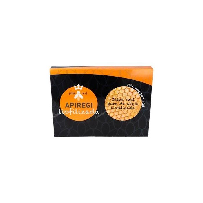 Apiregi Jalea Real Liofilizada 300 mg. 14 Ampollas. Tonificante y equilibrante para rendimiento físico y mental