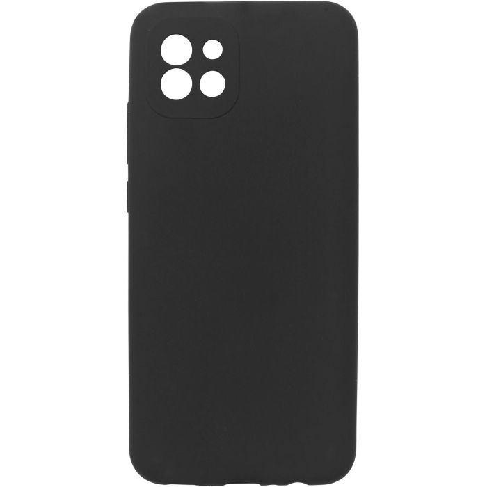 eSTUFF Funda de silicona para Samsung Galaxy A03, trasera y laterales, tacto sedoso, forro de microfibra, protección, Negra