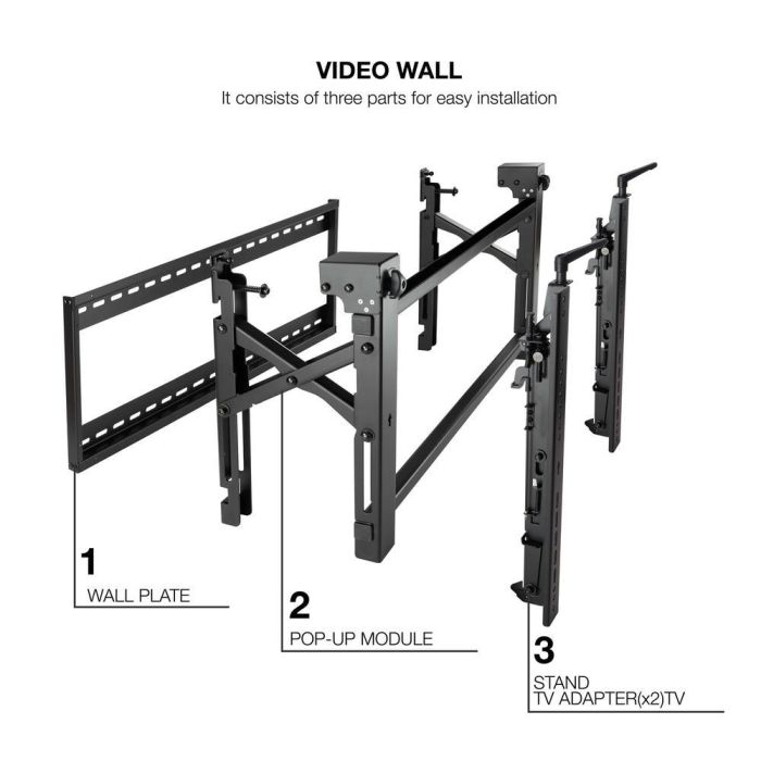 Tooq Soporte Pared Vesa para Pantallas de 45 a 70 Pulgadas, Negro, Ajustable, Hasta 70 kg 1 Tooq Soporte Pared Vesa para Pantallas de 45 a 70 Pulgadas, Negro, Ajustable, Hasta 70 kg 1