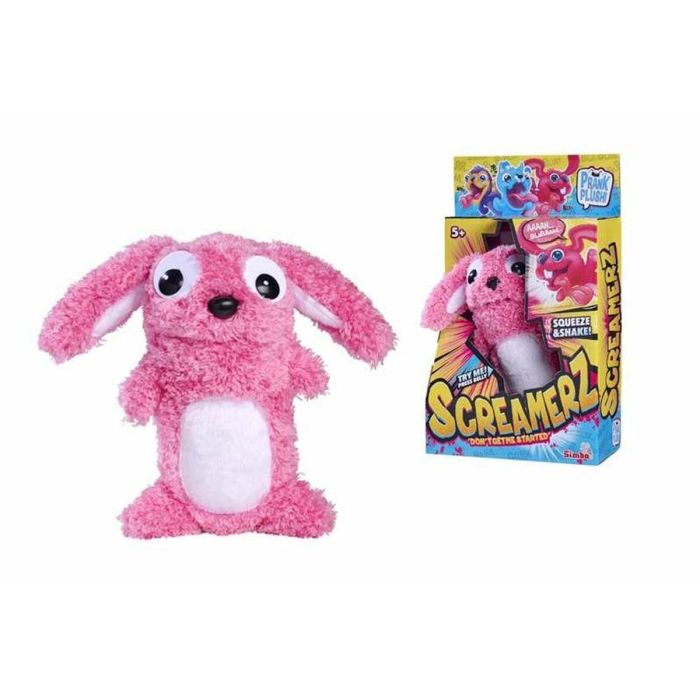 Smoby Screamerz Peluche Interactivo Conejo 27 cm - Emite Ruidos al Agitarlo o Pulsar el Botón
