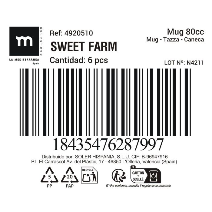 Taza de Café Expreso Sweet Farm 80 cc - Inde (36 Unidades) 4 Taza de Café Expreso Sweet Farm 80 cc - Inde (36 Unidades) 4