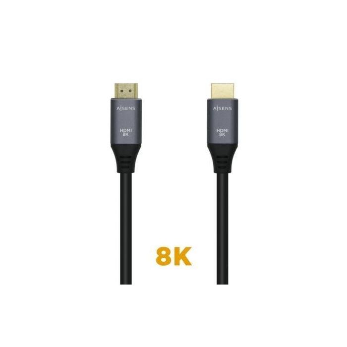 Aisens Cable HDMI V2.1 Premium 8K@60Hz 48Gbps 1.5M Gris-Negro Aisens Cable HDMI V2.1 Premium 8K@60Hz 48Gbps 1.5M Gris-Negro