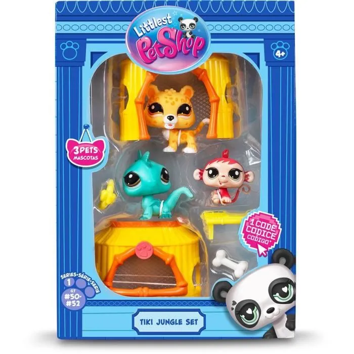 Bandai Littlest Pet Shop Set Tiki Jungle BF00515 con 2 Figuras y 6 Accesorios Bandai Littlest Pet Shop Set Tiki Jungle BF00515 con 2 Figuras y 6 Accesorios