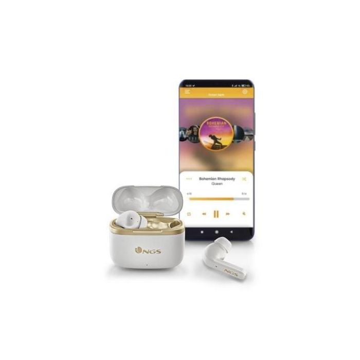 NGS ARTICATROPHYWHITE Auriculares Bluetooth True Wireless ANC con Estuche de Carga, Autonomía 20h, Micrófono Alta Calidad, Blancos 2