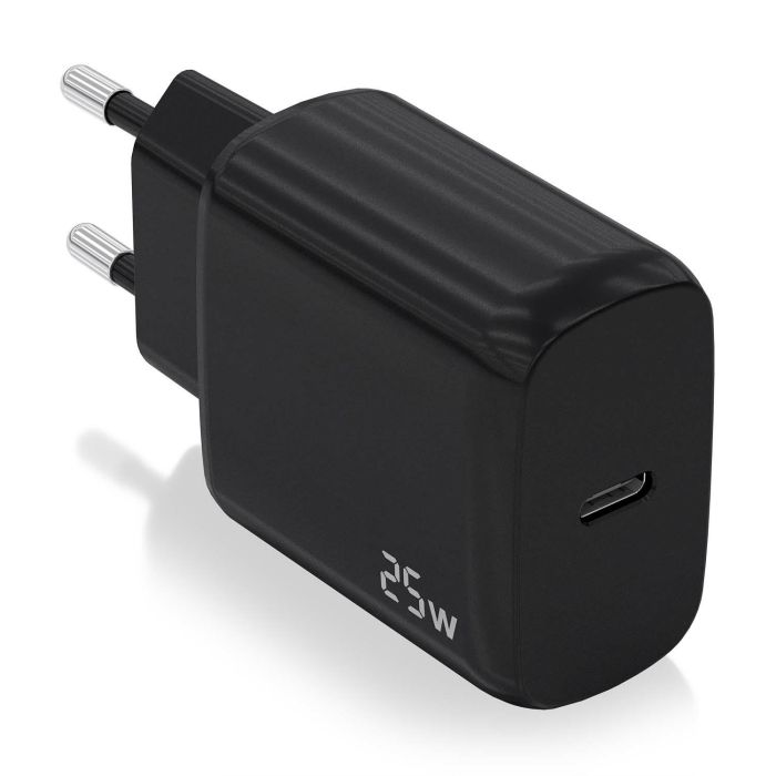 Aisens Cargador USB-C PD3.0 25W Negro 1 Puerto